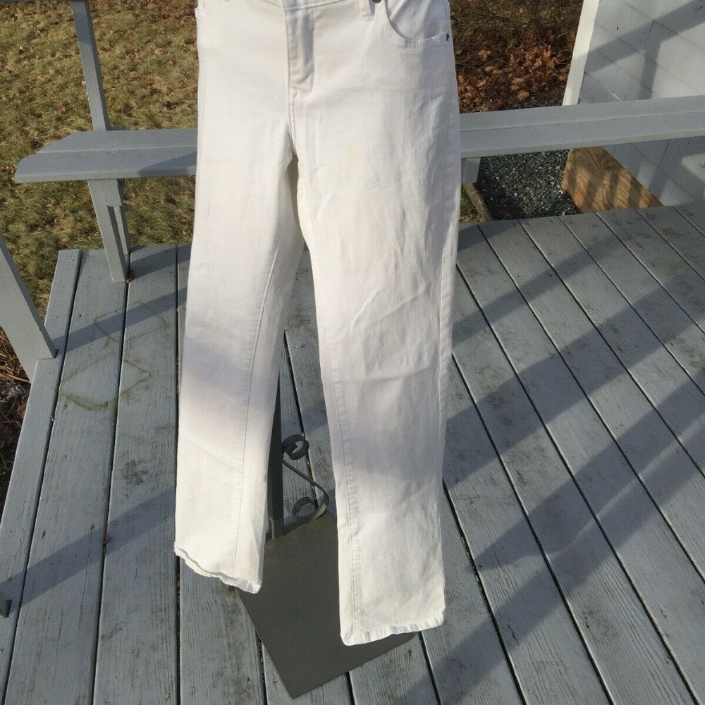 Christopher Blue White Denim Straight Leg  size 4
